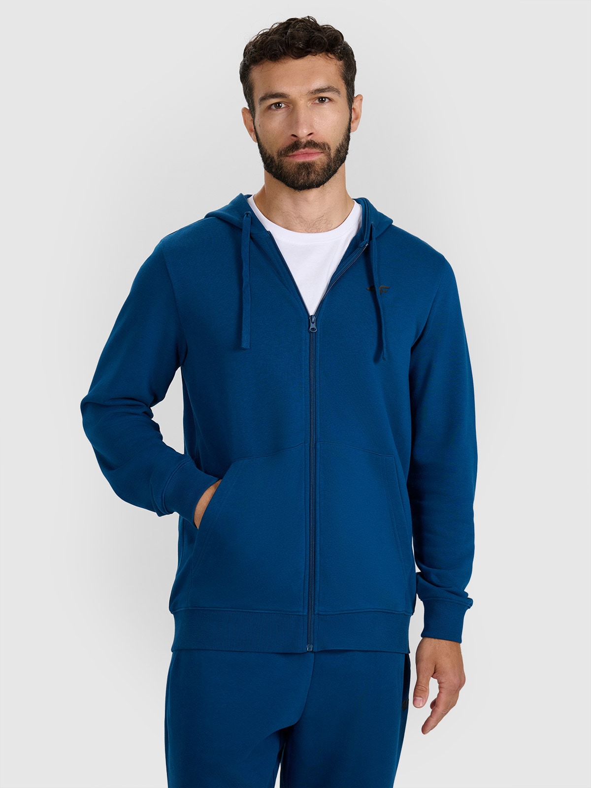 Men's zip-up hoodie - turquoise | 4F: Sportswear and shoes