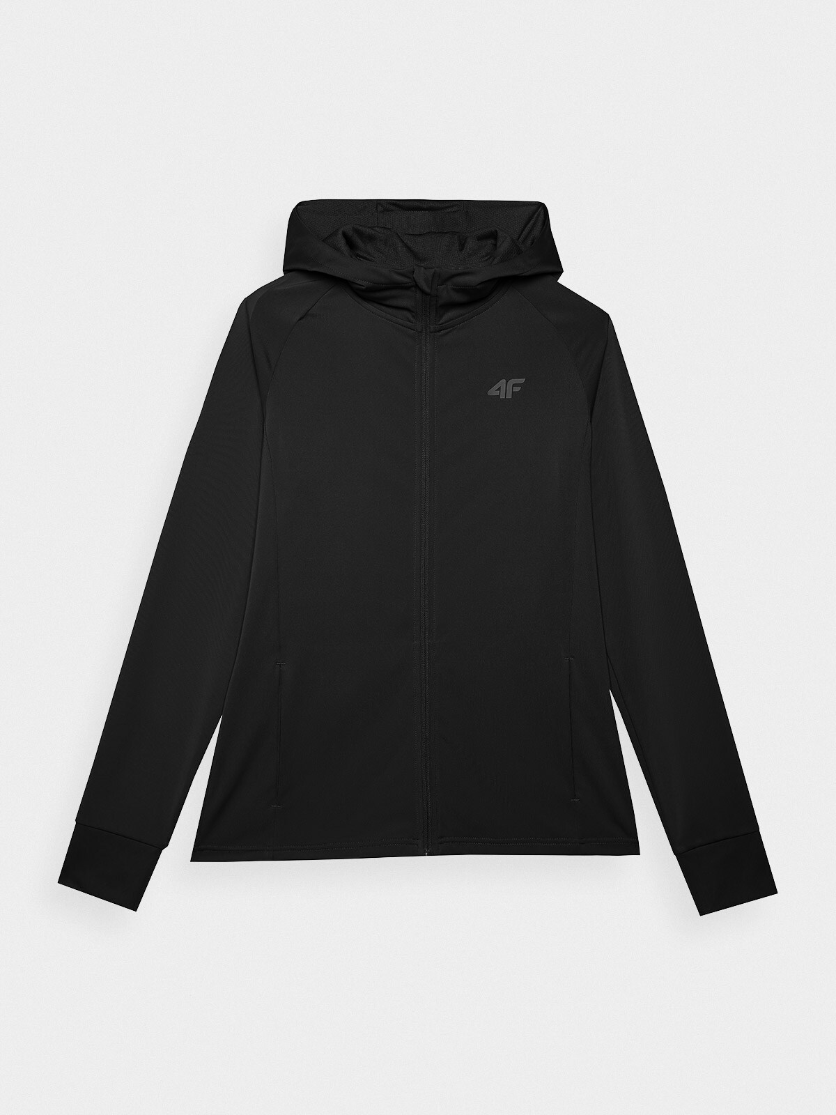 Women's quick-drying zip-up training hoodie - black | 4F