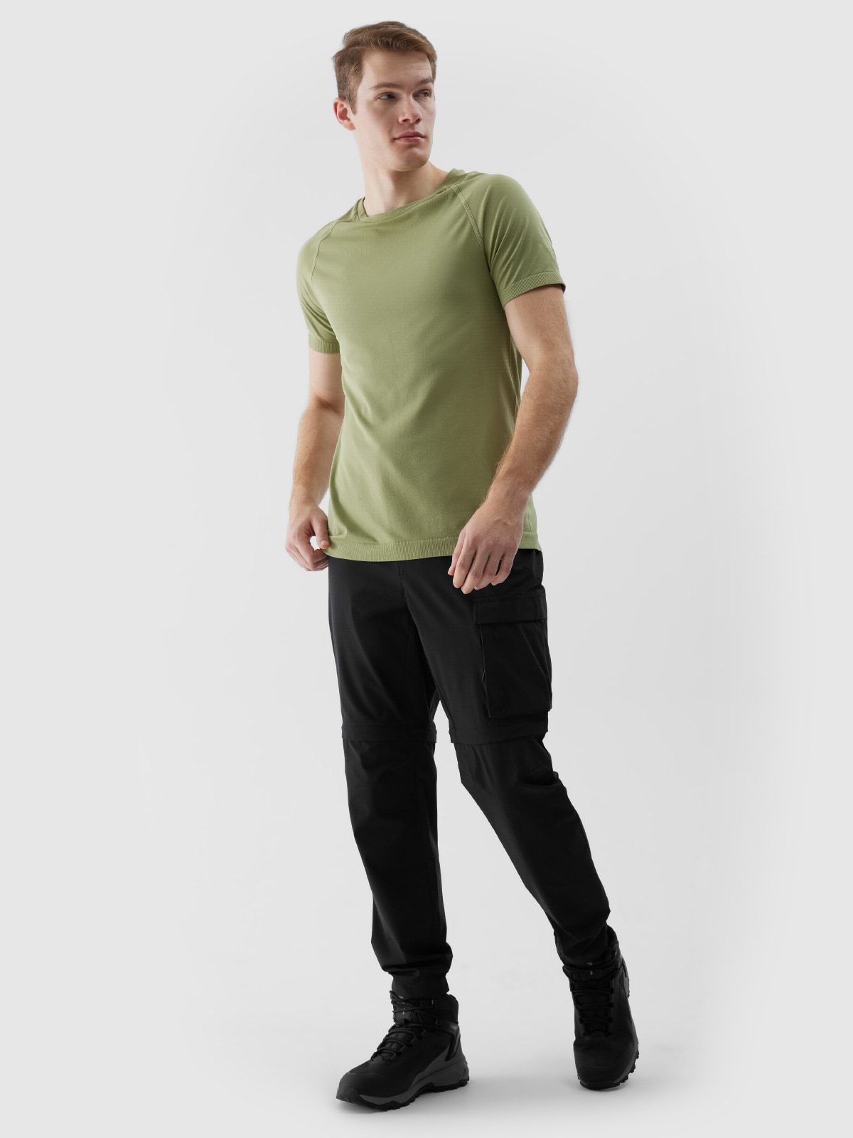 Men's 2-in-1 Ultralight trekking trousers - black | 4F