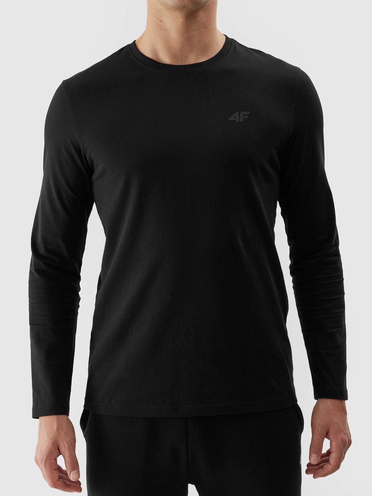 Men's plain longsleeve - black | 4F: Sportswear and shoes