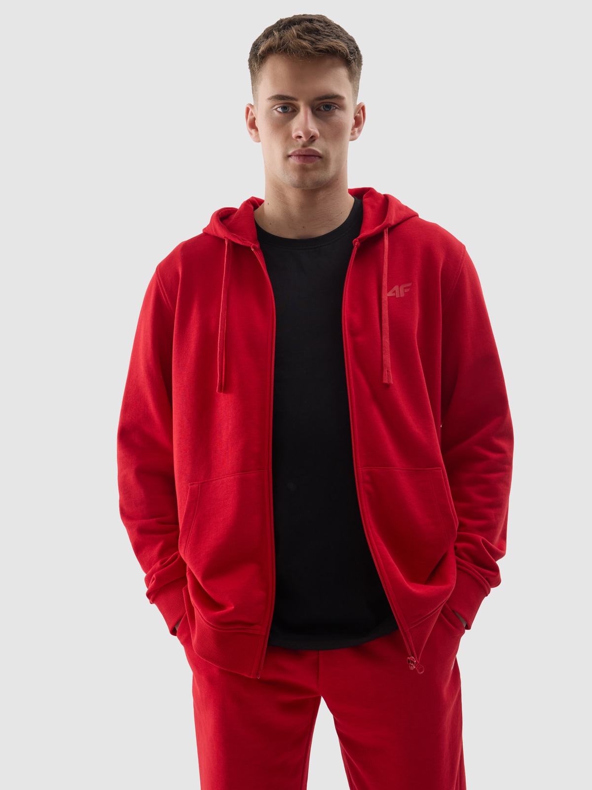 Men's zip-up hoodie - dark red | 4F: Sportswear and shoes