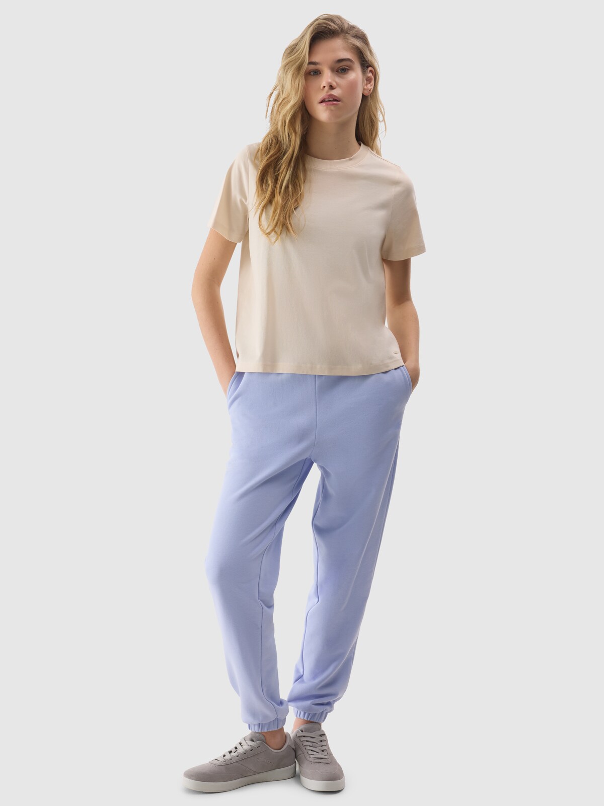 womens plain cream t shirt