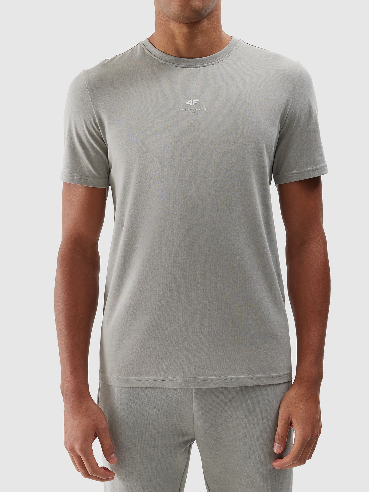 [LOW CLASSIC] / ☆ 25SS LOW T-SHIRT / LIGHT MELANGE GREY T-shirt regular gładki męski - szary | 4F - sportowa odzież