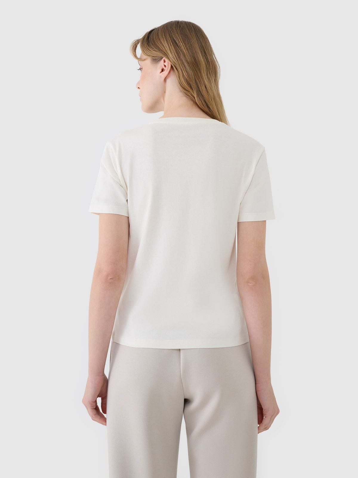 T-shirt oversize z modalem damski - biały | 4F - sportowa