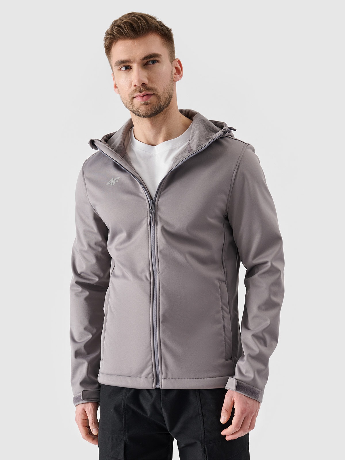 Men's softshell windproof jacket 5000 membrane - grey | 4F