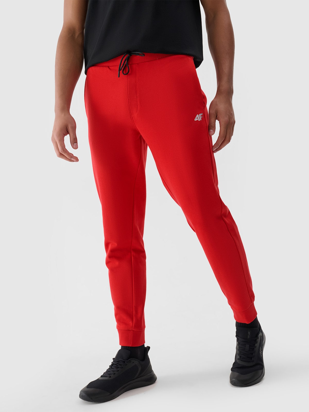 ●DIRTY RED Spodnie dresowe joggery męskie - czerwone | 4F - sportowa