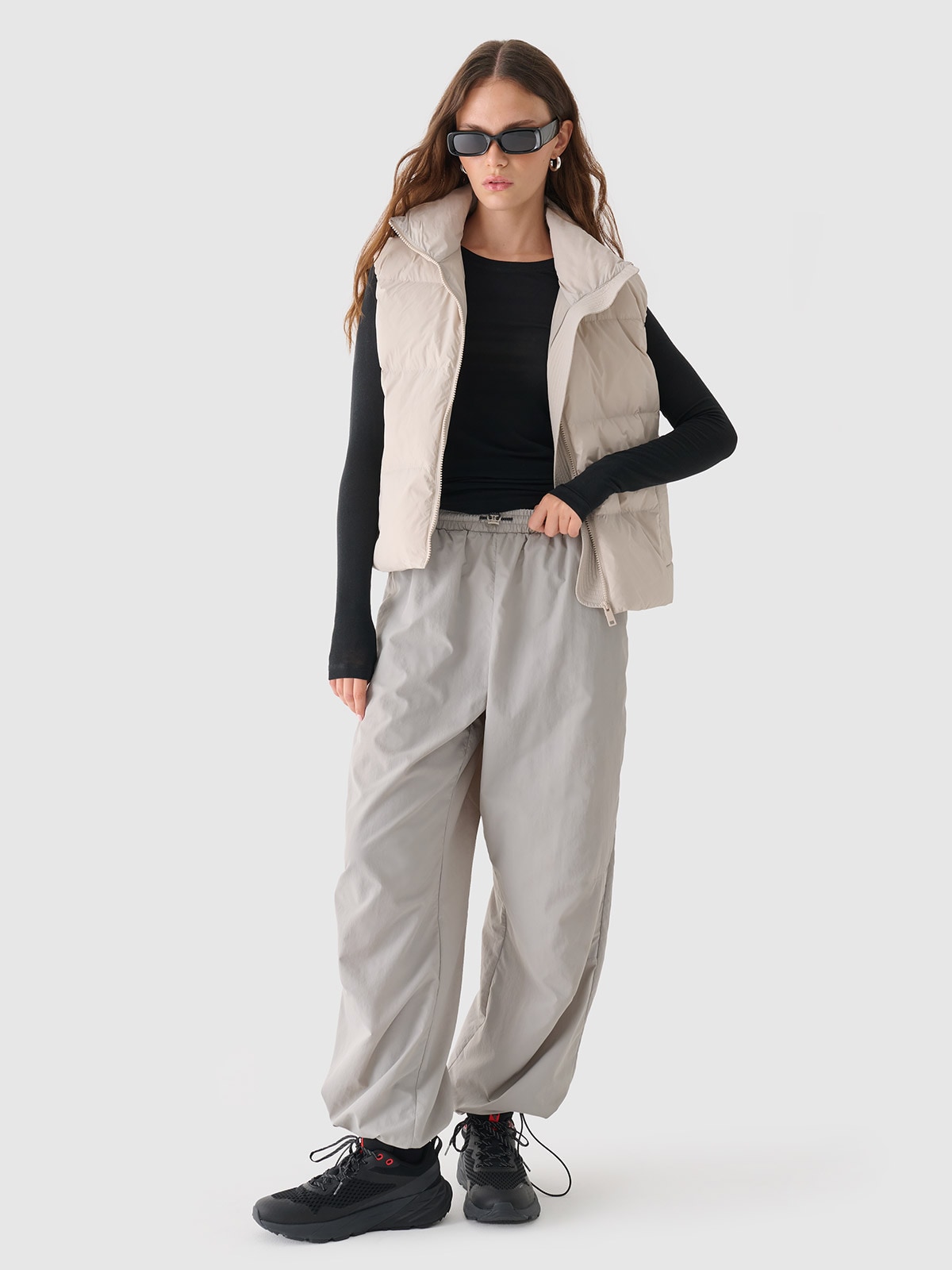 【WOOHWA】LORAL SK PT Longsleeve z modalu i kaszmiru damski Outhorn - czarny | 4F