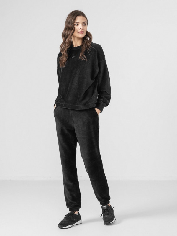 Black velour lounge pants sale