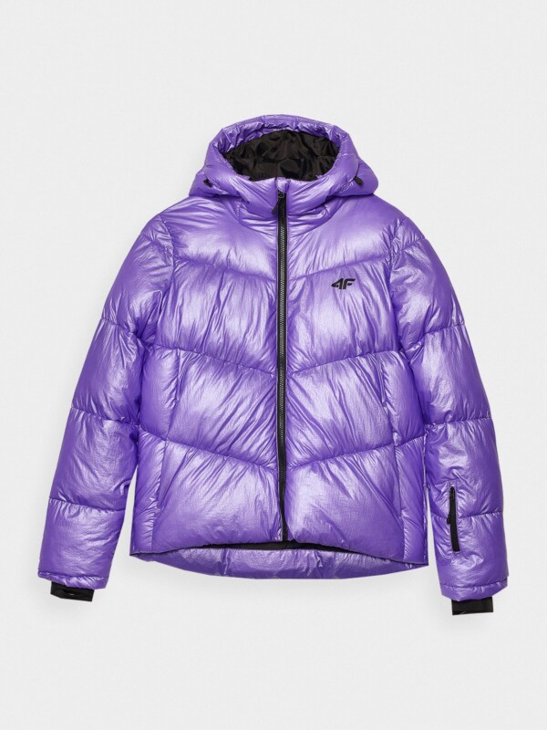 Purple Down Filled outlet Fur Hooded Anorak Ski Puffer