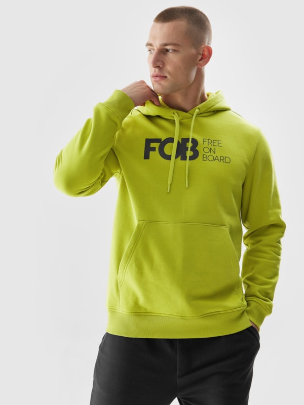 Men s pullover hoodie lime green 4F Sportswear and shoes