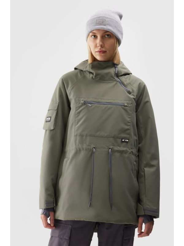 Women s anorak snowboard jacket 10000 membrane khaki 4F Sportswear and shoes