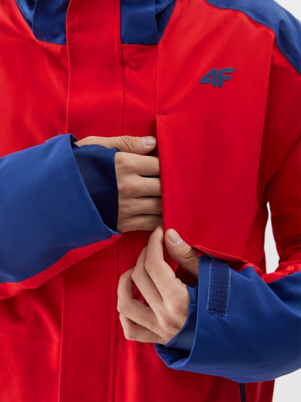 Red and blue ski jacket outlet