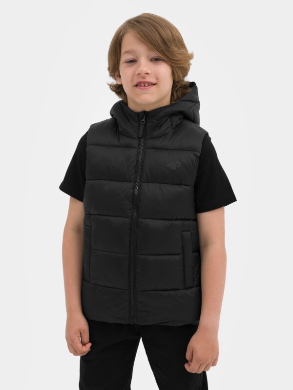 Boys quilted down hooded vest 4F Sportswear and shoes