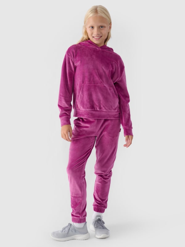 Girl s velour sweatpants pink