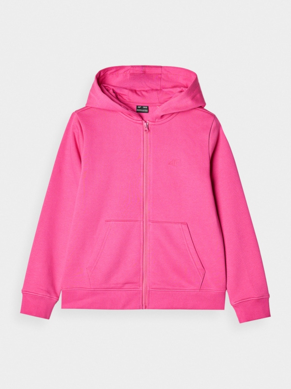 Girl s zip up hoodie fuchsia 4F Sportswear and shoes