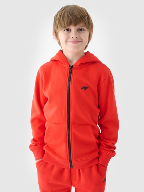 Boy s zip up hoodie orange 4F Sportswear and shoes