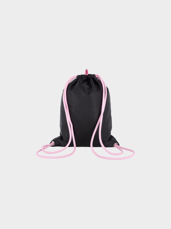 Black pink drawstring bag sale