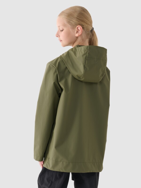 Children s transitional rain jacket with rubber coating khaki