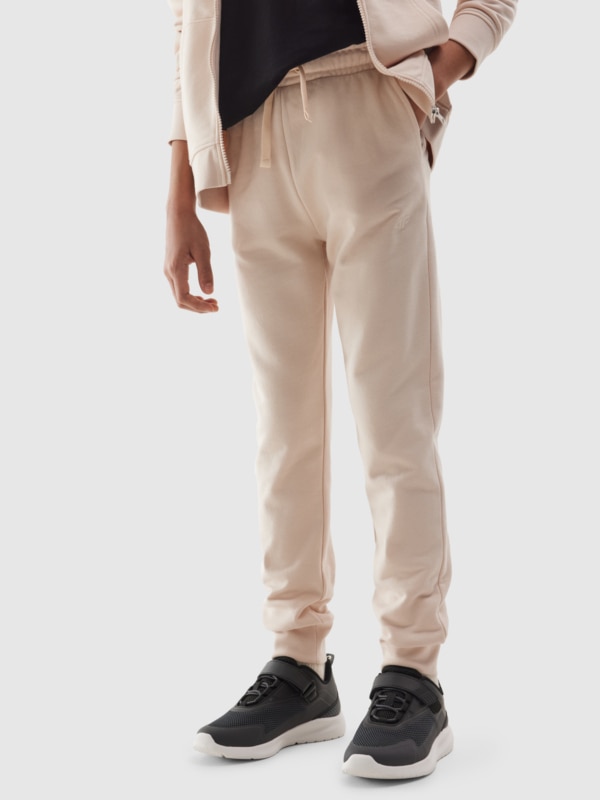 Beige color joggers sale