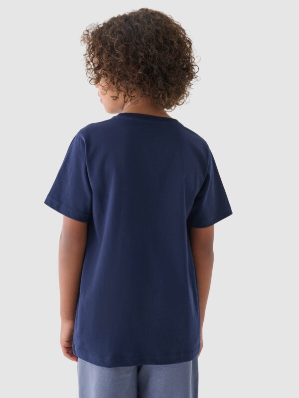 Boy s plain T shirt navy blue