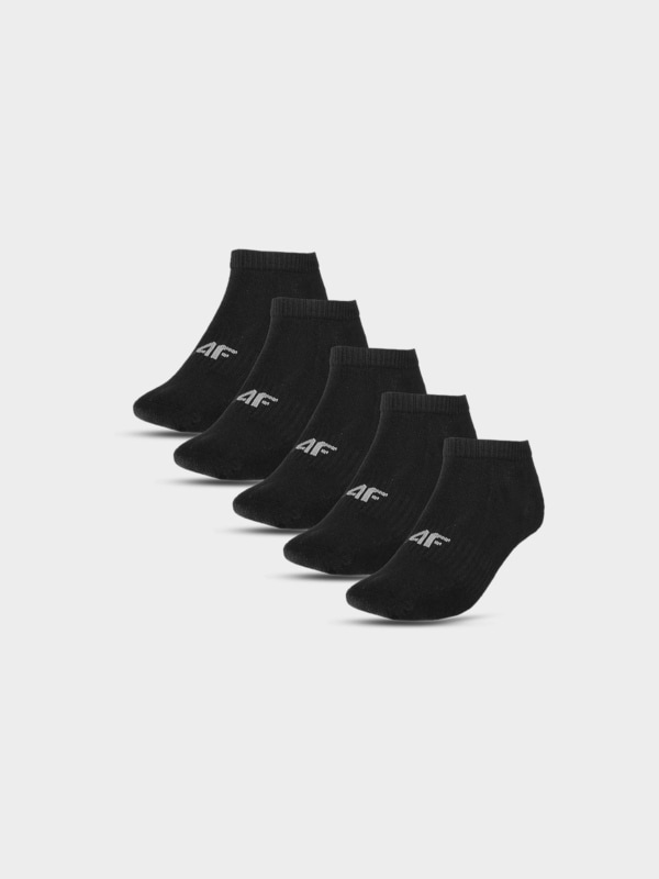 Boys casual no show socks 5 pack black