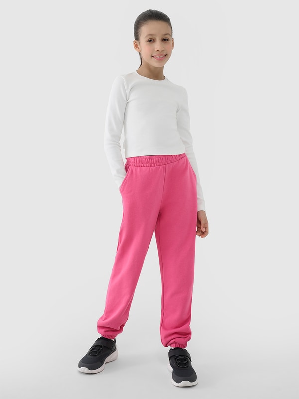 Girl's joggers sweatpants - pink | 4F: Sportswear and shoes