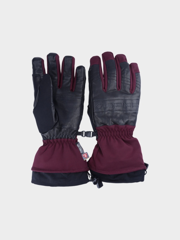 Men s PrimaLoft Gold ski gloves burgundy