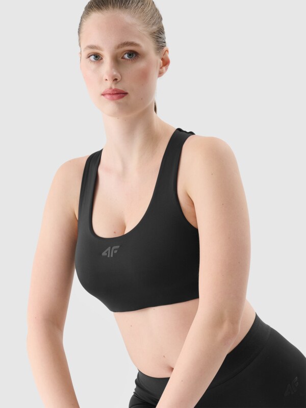 Women s low support training bra black 4F Sportswear and shoes