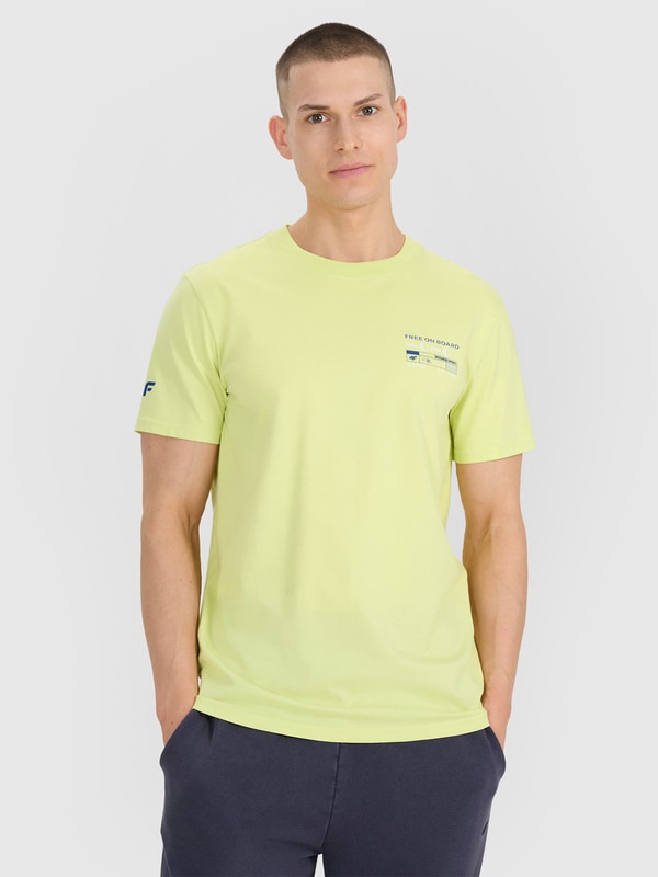 Tシャツ・カットソー OFF WHITE Men T Shirts OMGG014S24FAB0025561 Green Men's regular T-shirt with print - green | 4F: Sportswear