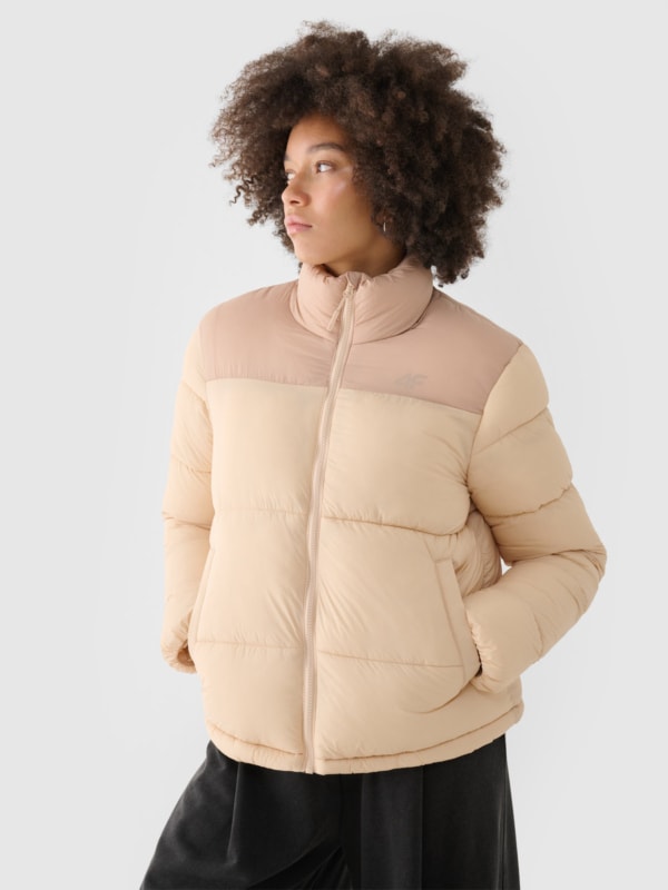 Tan puffy jacket online