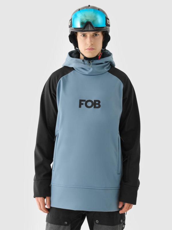 Long snowboard sweatshirt made of softshell membrane 5000 men s navy blue