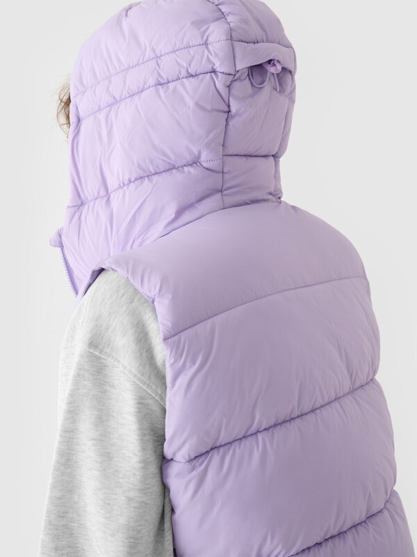 Purple puffer vest with hood online