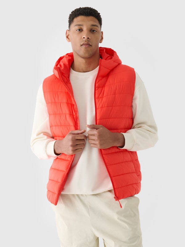 Men s synthetic filled down vest red