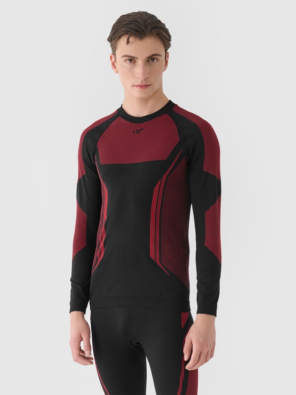 Men's seamless thermal underwear (top) - black | 4F