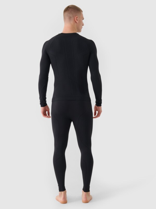 Men s seamless thermal underwear bottom black