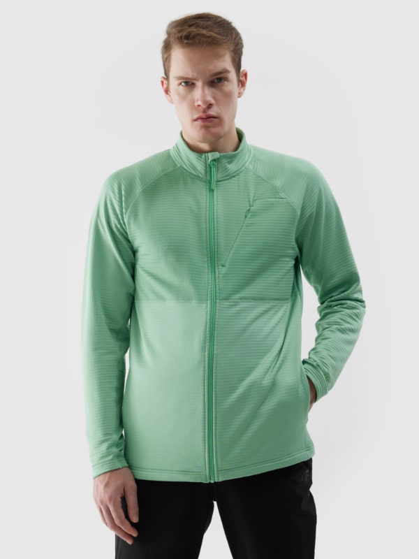 Women s zip up hoodless trail running sweatshirt green