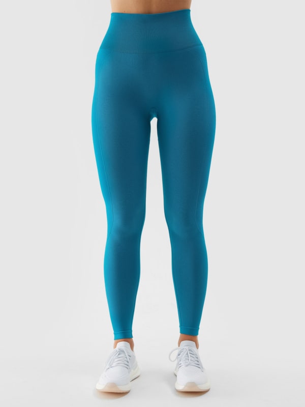 Women s seamless training leggings turquoise 4F Sportswear and shoes