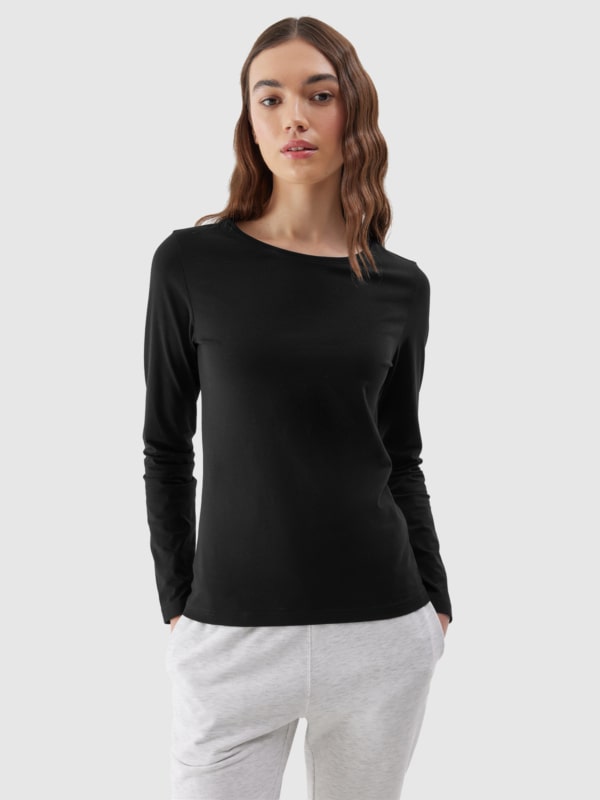 Women s slim plain longsleeve black 4F Sportswear and shoes