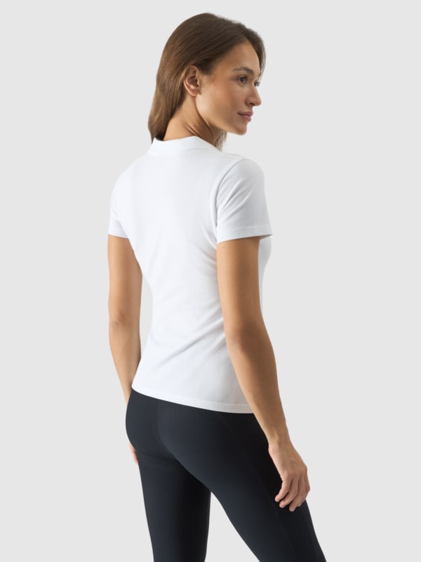 Women s slim polo shirt white 4F Sportswear and shoes