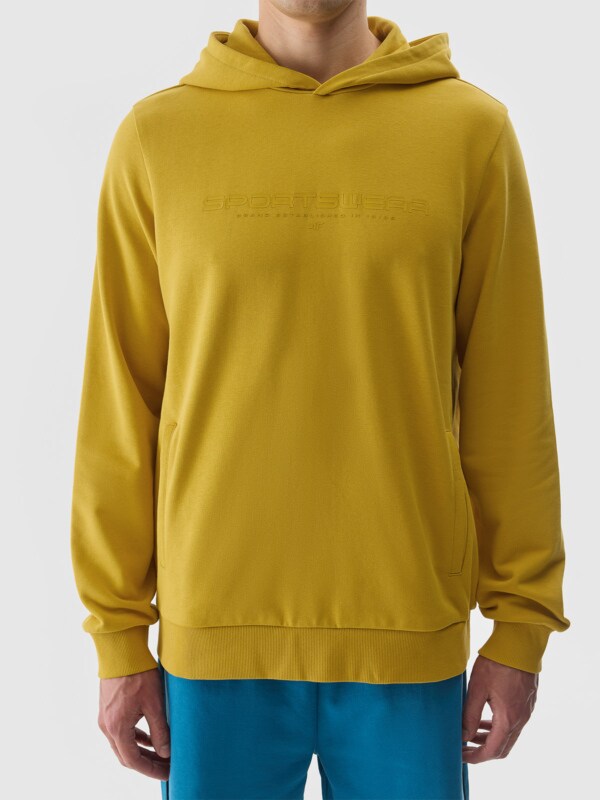 Men s pullover hoodie yellow 4F Sportswear and shoes