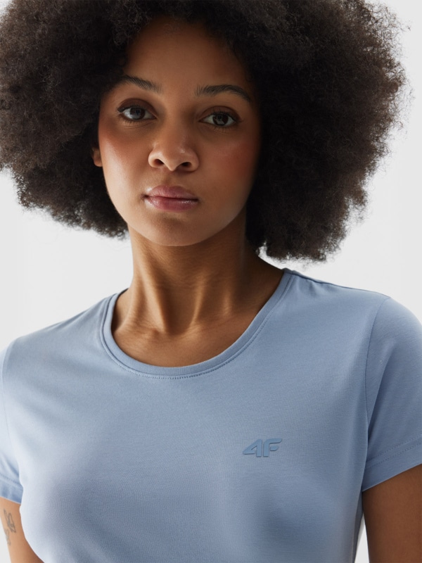 Plain blue t shirt women's best sale