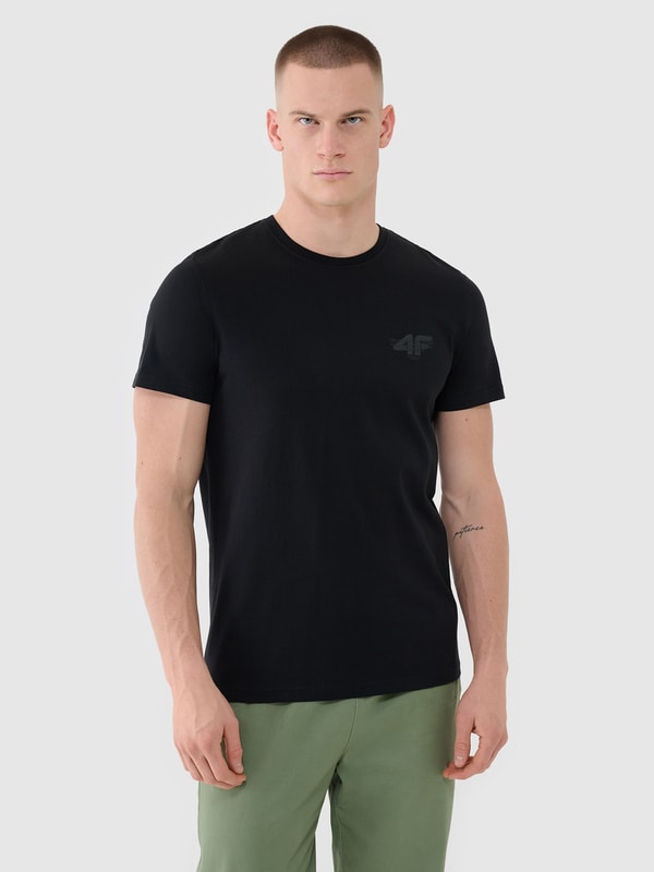 Men's regular T-shirt with print - black | 4F: Sportswear