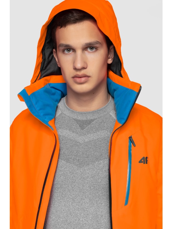 Men s ski jacket KUMN257 neon orange 4F Sportswear and shoes