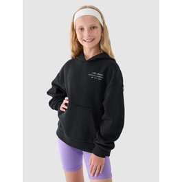 Girls' non-zip hooded sweatshirt - black | 4F: Sportswear