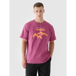 T-shirt oversize z nadrukiem męski - czerwony | 4F
