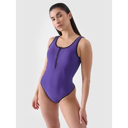 No Boundaries Women's Herringbone Crinkle One Piece Swimsuit