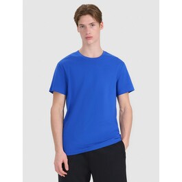 T-shirt regular z nadrukiem męski - niebieski | 4F