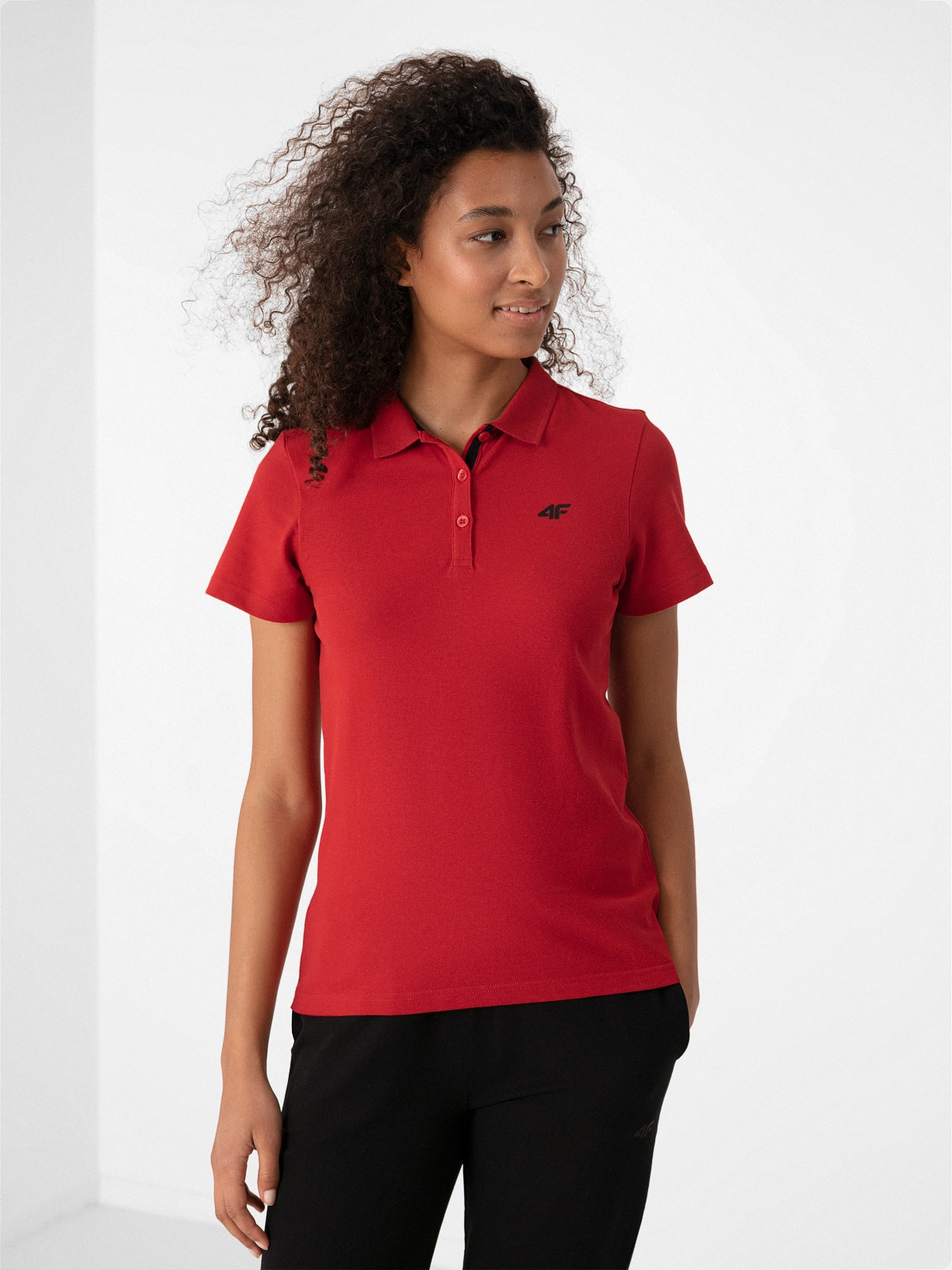 Tricou polo regular pentru femei - roșu