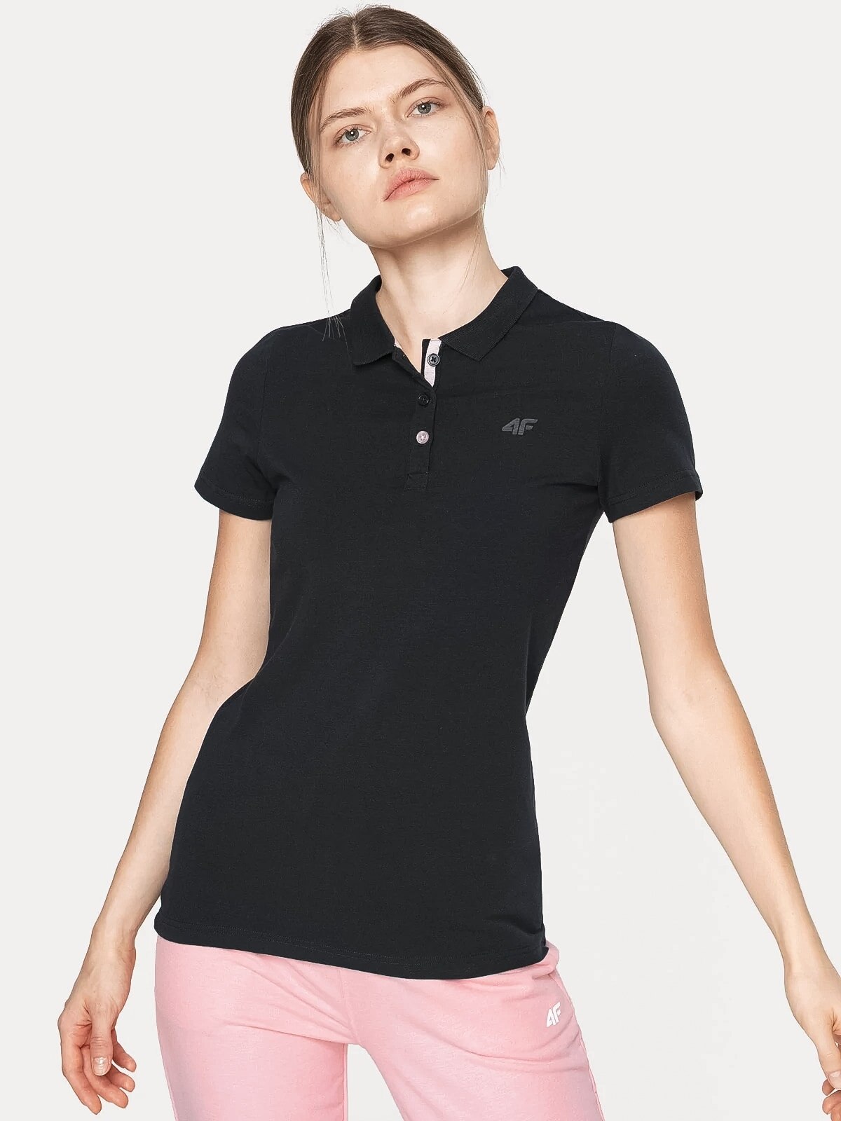 Tricou polo slim pentru femei - bleumarin