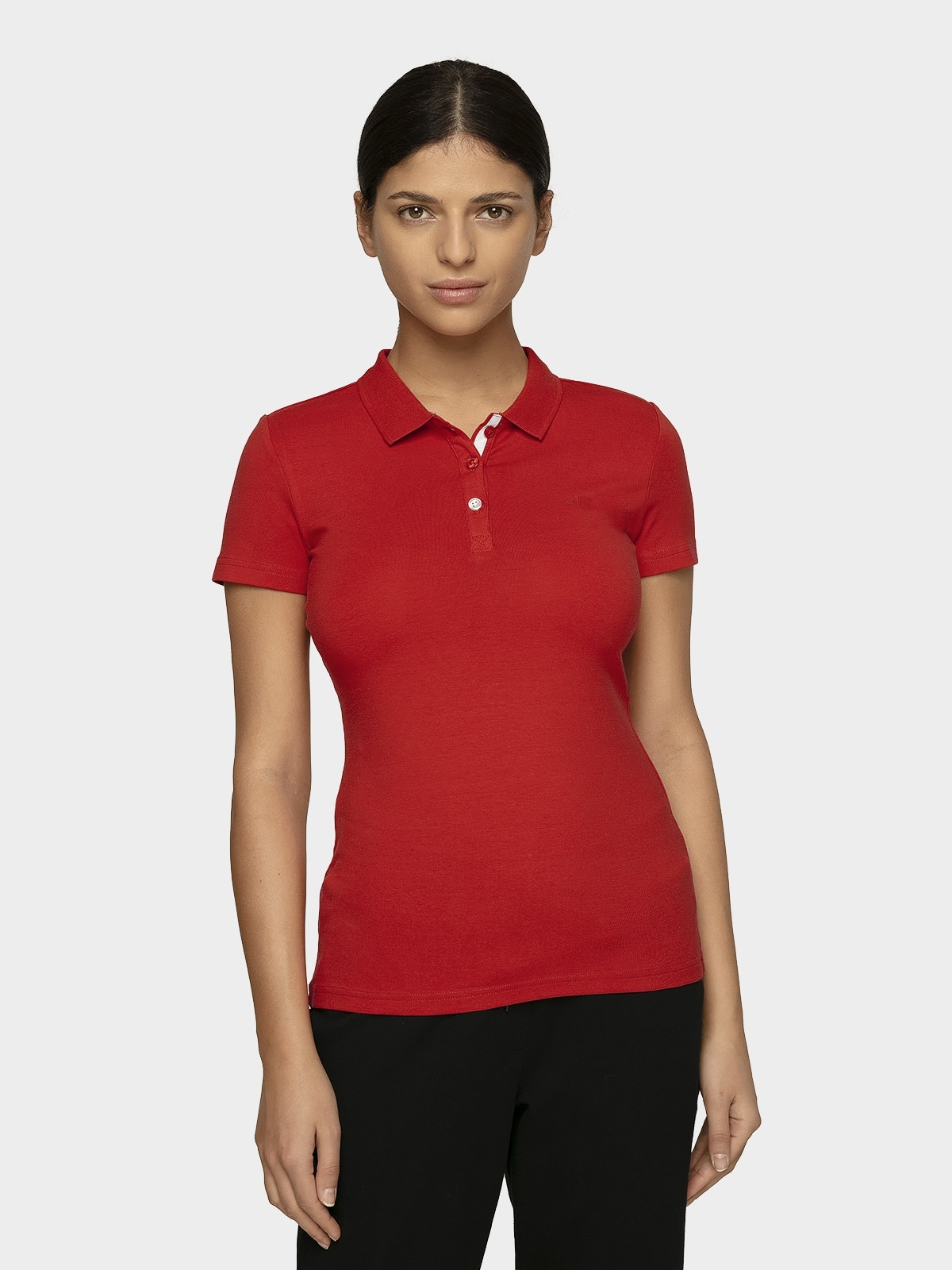 Tricou polo slim pentru femei - roșu